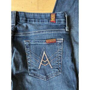 𝅺7 For All Mankind Womens Jeans Sz 26 "A Pocket" Rhinestone
